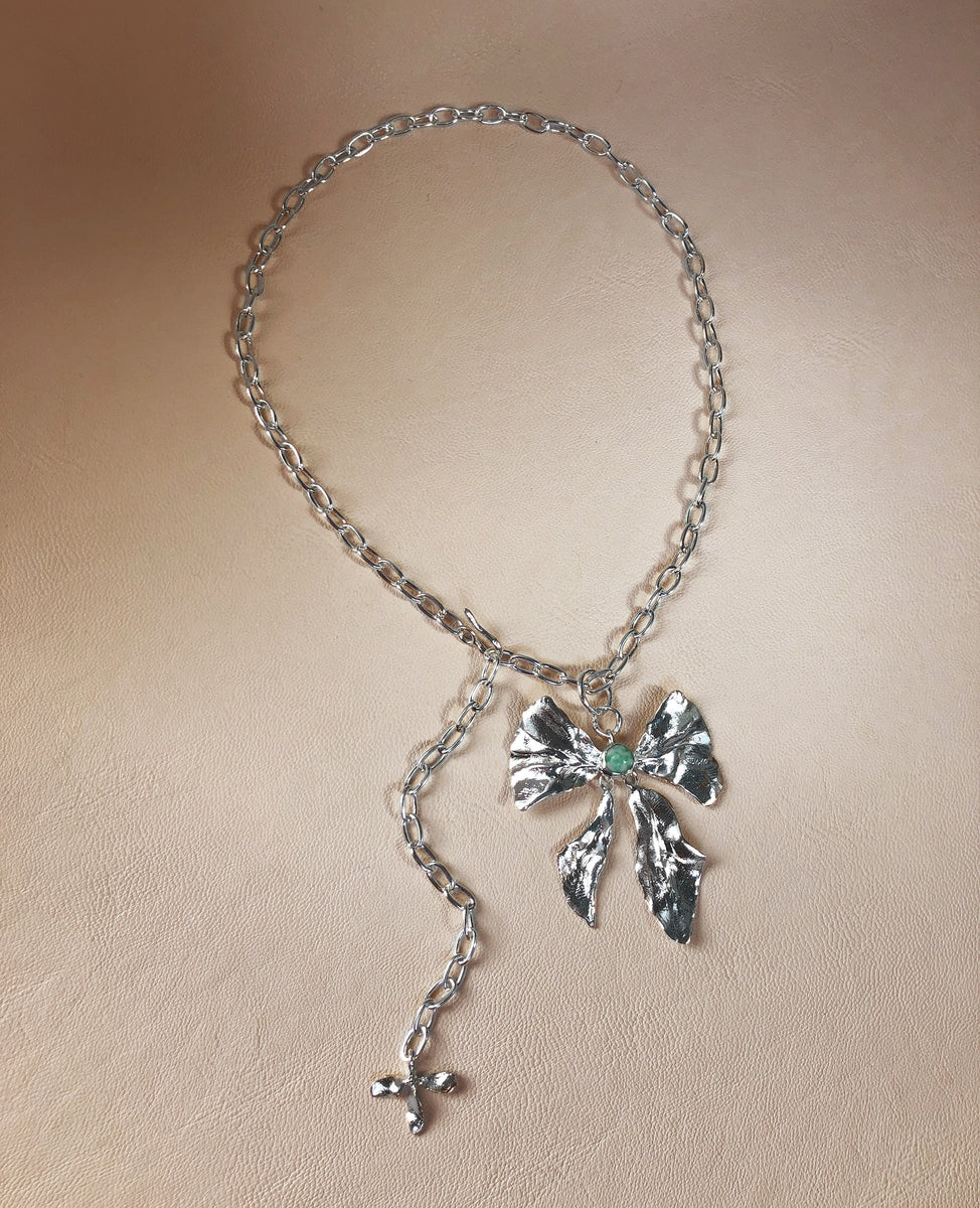 REIGN BOW // necklace with zing jiang jade - ORA-C jewelry