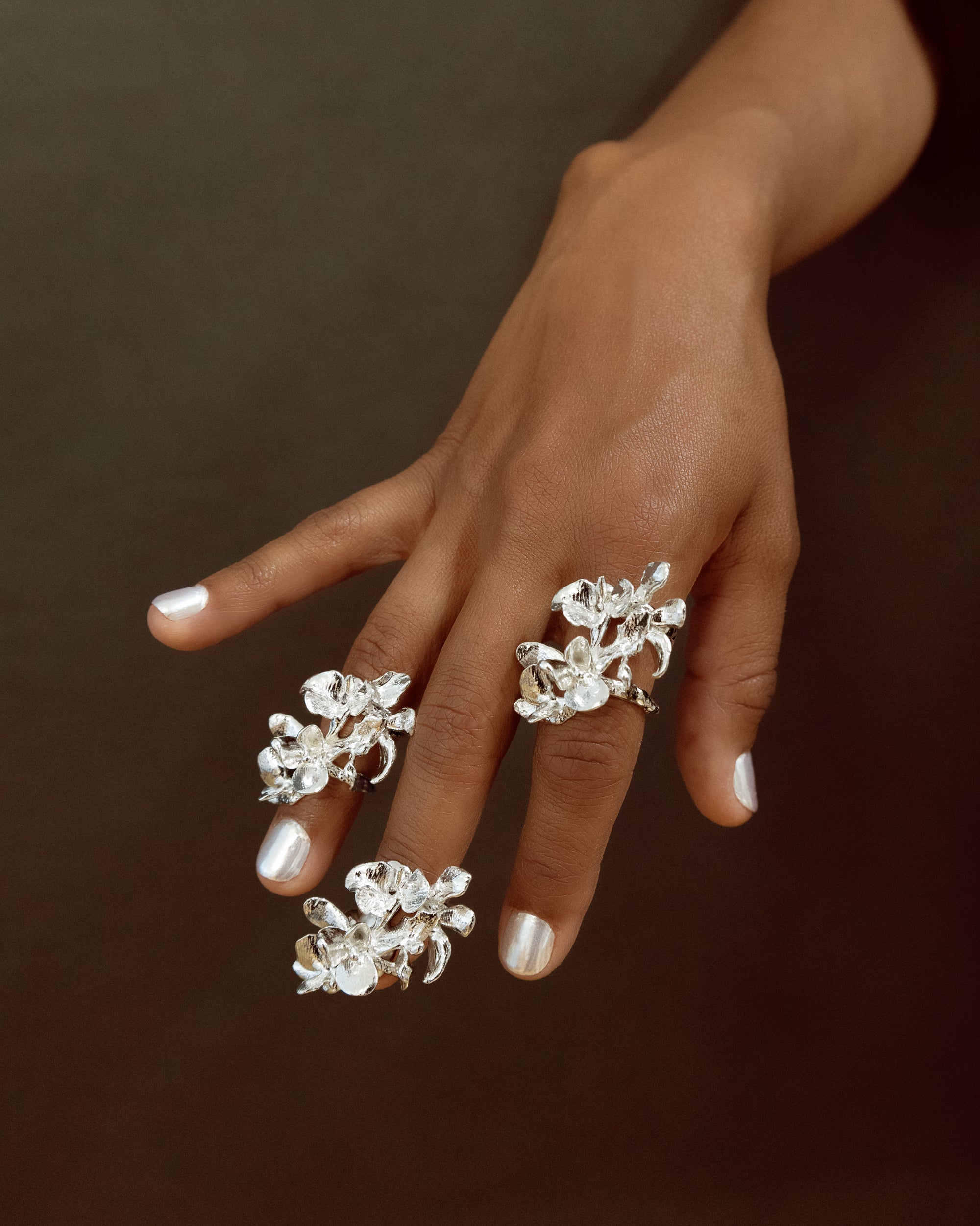 POSY PUFF // silver ring cuff