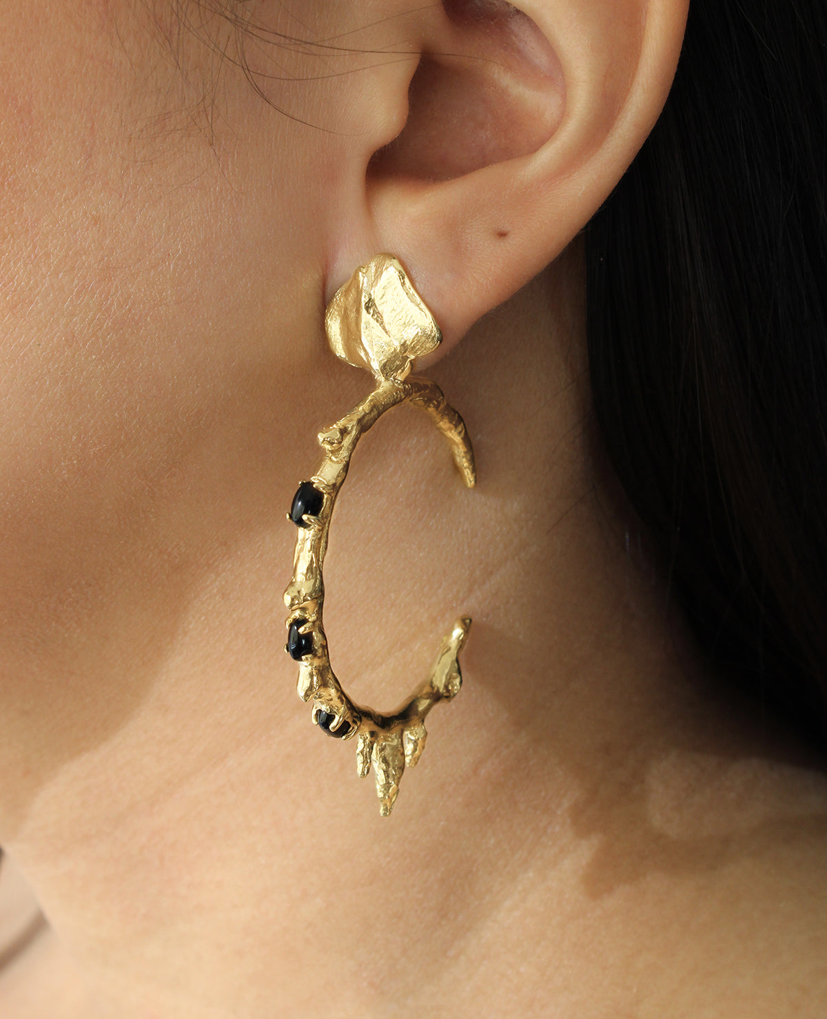 DON'T CRY // golden hoops - ORA-C jewelry - handmade jewelry by Montreal based independent designer Caroline Pham