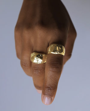 BOULDER SIGNET // golden ring - ORA-C jewelry - handmade jewelry by Montreal based independent designer Caroline Pham