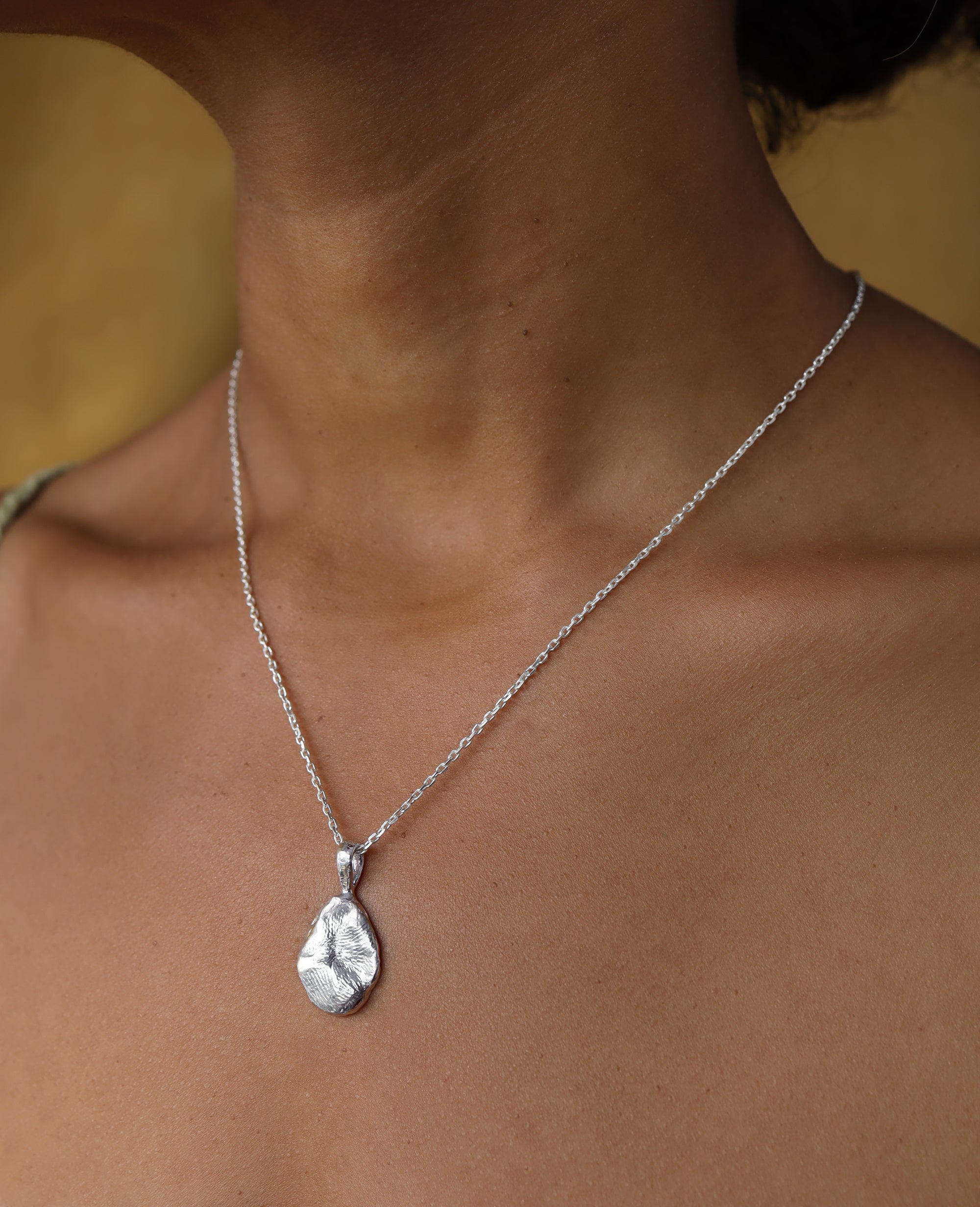 FINGER BLOTCH // silver pendant - ORA-C jewelry - handmade jewelry by Montreal based independent designer Caroline Pham