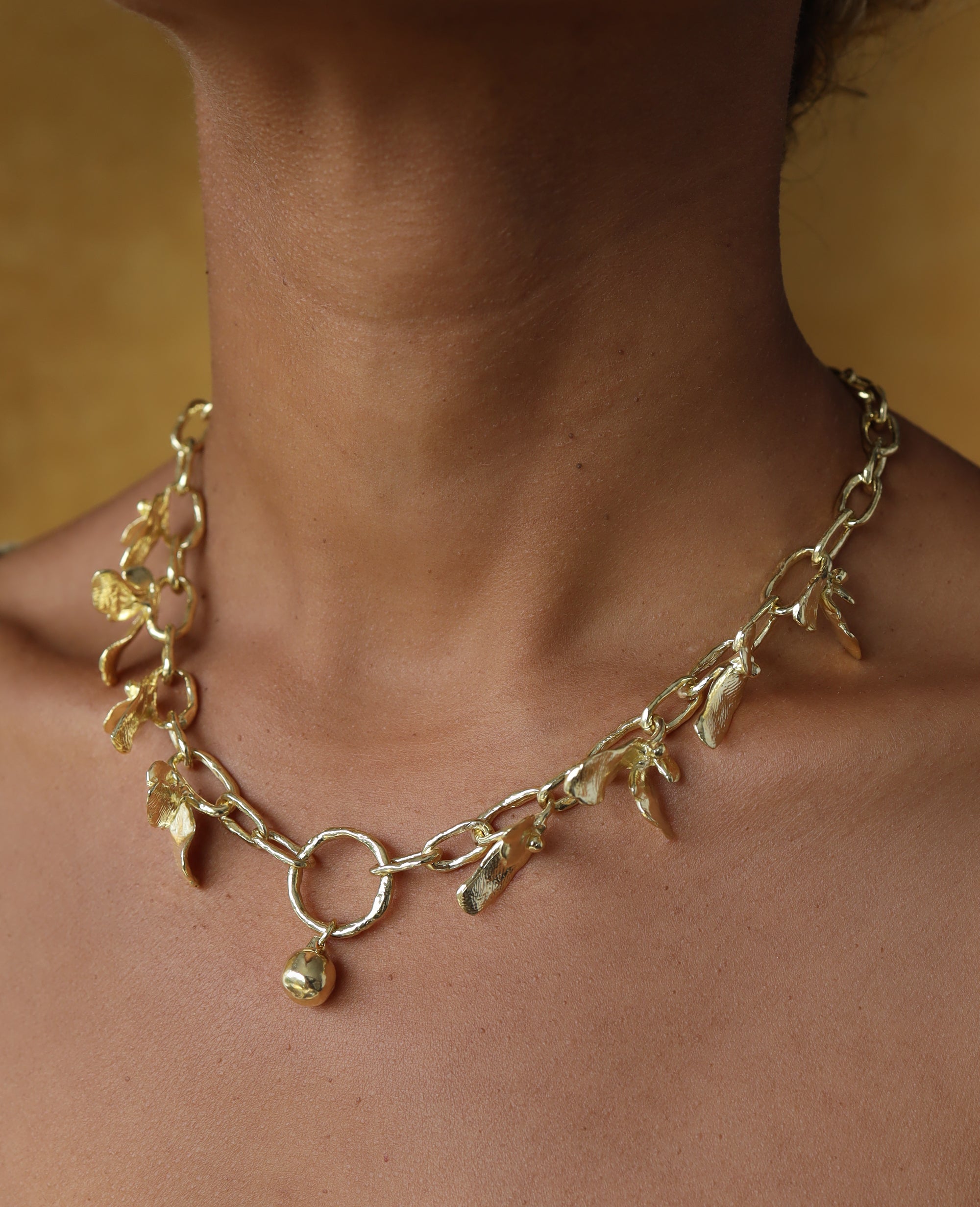 FLORALIS COLLAR // golden necklace - ORA-C jewelry - handmade jewelry by Montreal based independent designer Caroline Pham