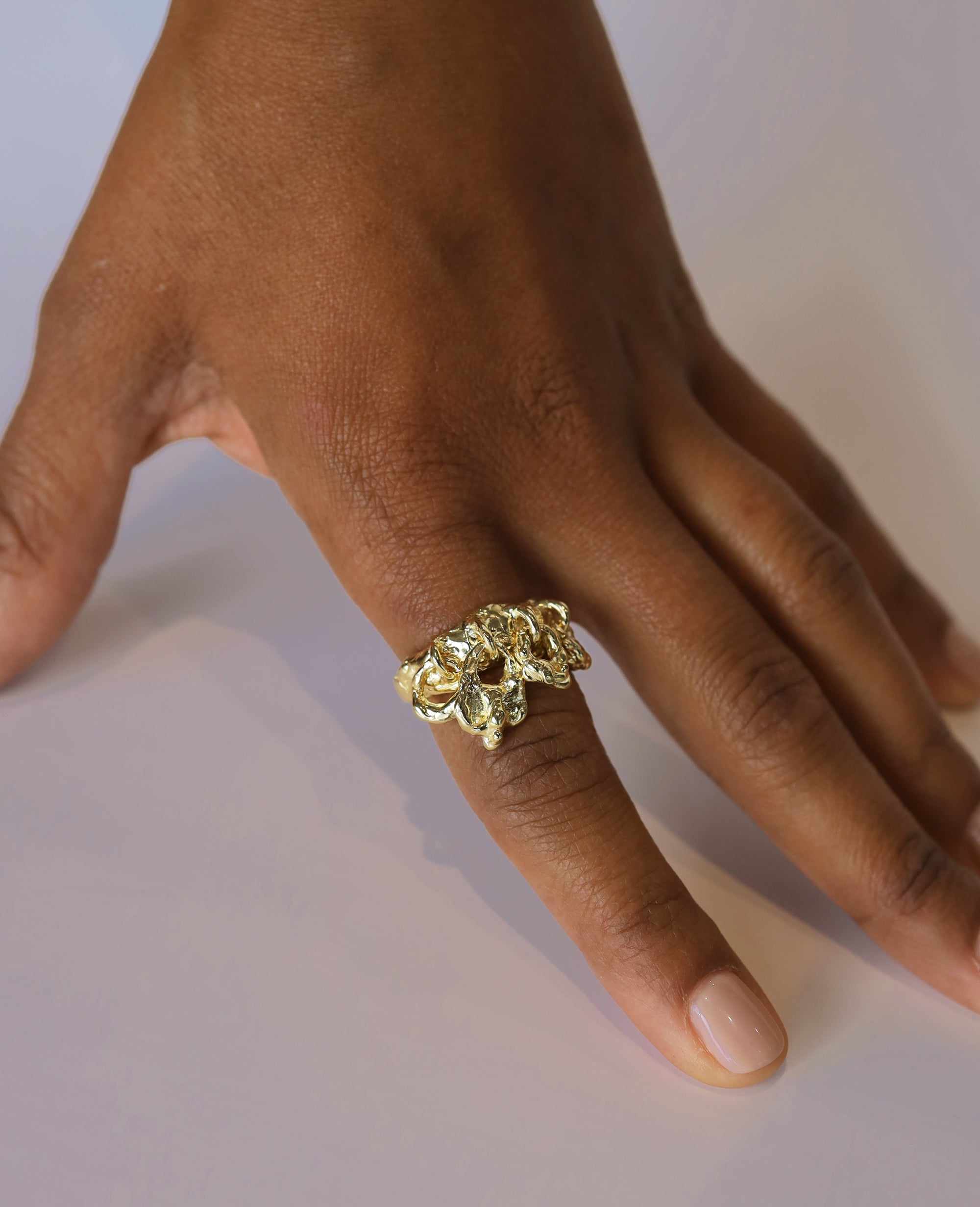 LIQUID NODULES // golden ring - ORA-C jewelry - handmade jewelry by Montreal based independent designer Caroline Pham