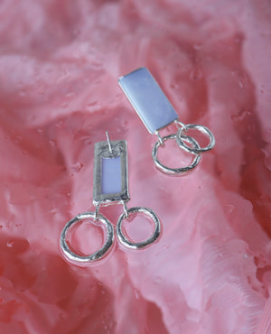 Calcedony Gina // silver earrings - ORA-C jewelry - handmade jewelry by Montreal based independent designer Caroline Pham
