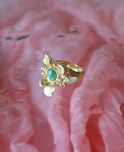 Jade Blossom // brass ring - ORA-C jewelry - handmade jewelry by Montreal based independent designer Caroline Pham