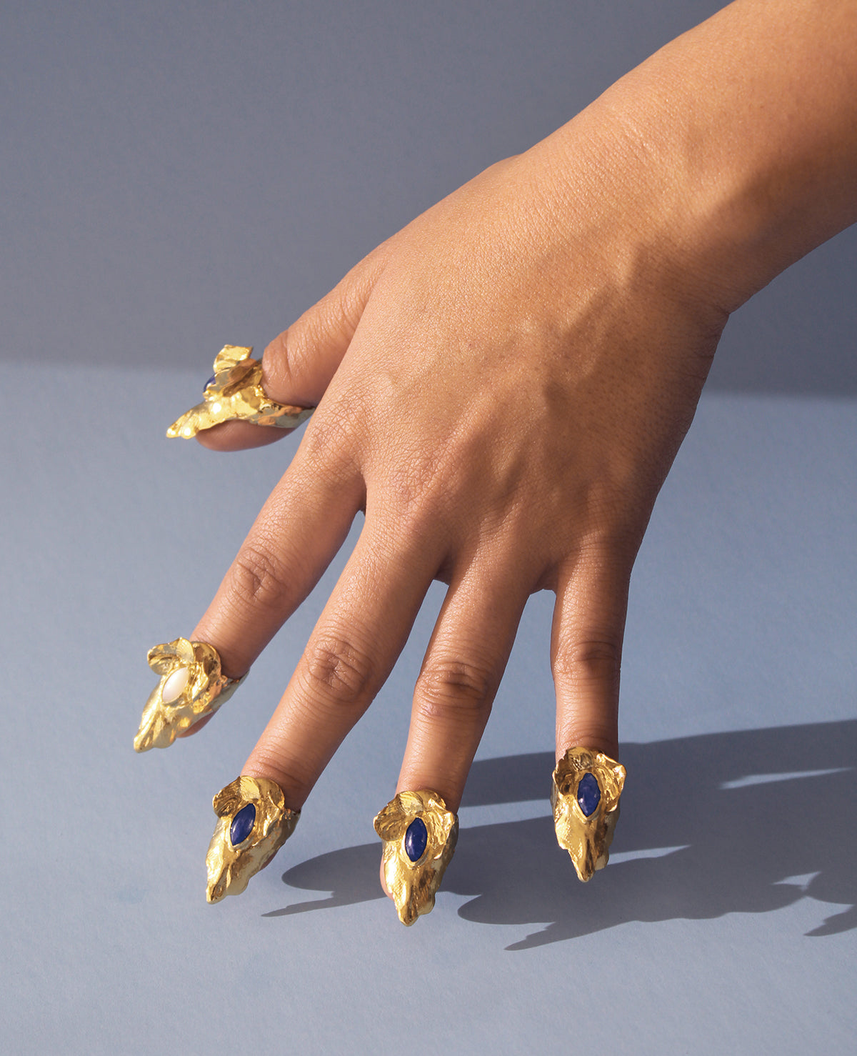 Buy 5 Gold Stiletto Nails, Goth Ring Armor, Diamond Steampunk Jewelry, Long  Sharp Nails, Gold Claw Rings, Cosplay Nails, Diamond Nails Online at  desertcartINDIA