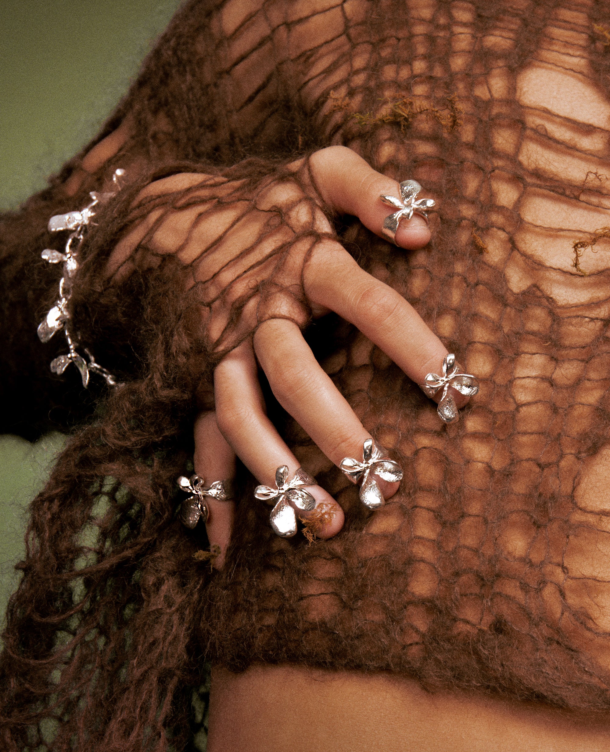 FLORALIS ARMLET // silver bracelet - ORA-C jewelry - handmade jewelry by Montreal based independent designer Caroline Pham