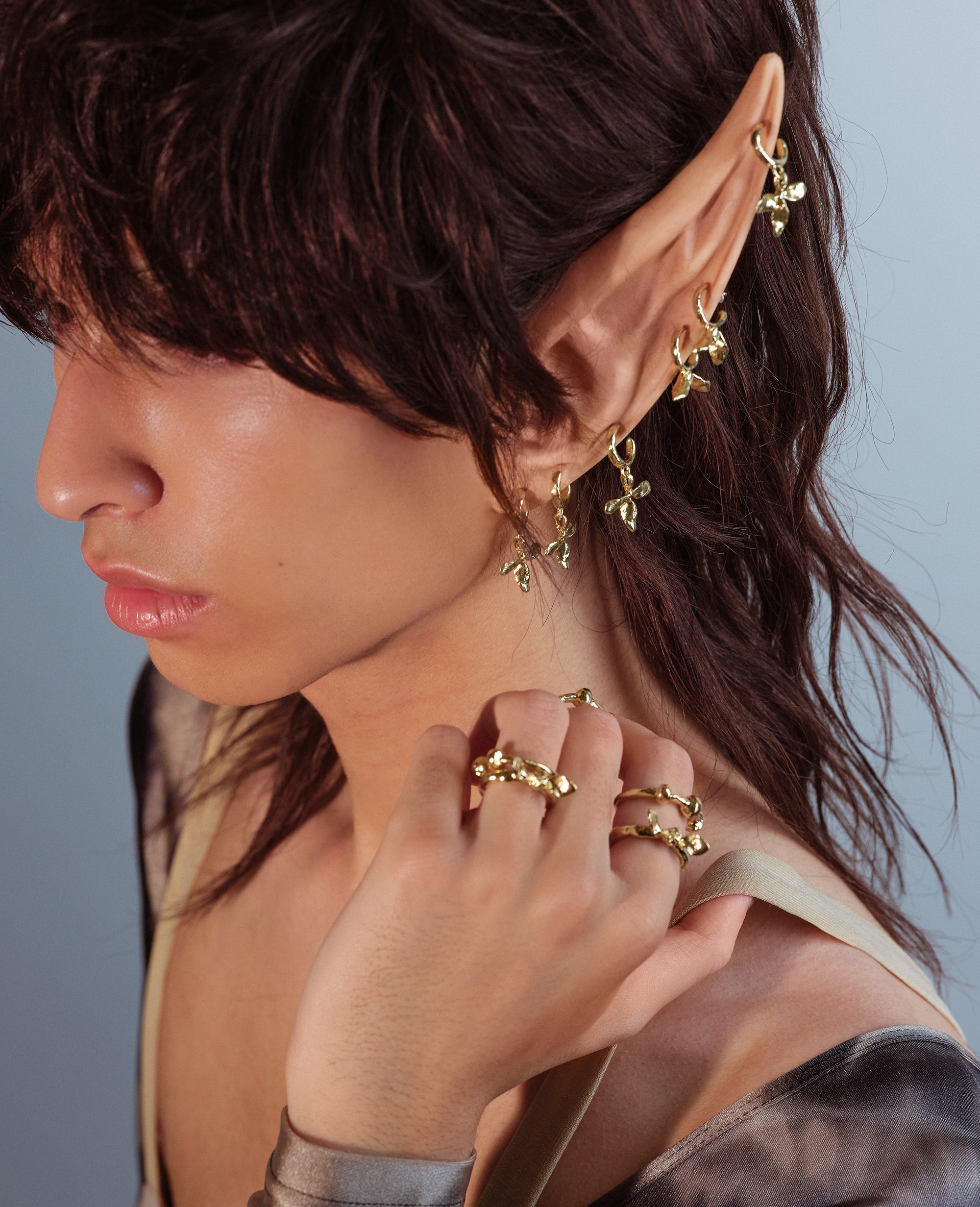 BLOOM // golden mini hoops - ORA-C jewelry - handmade jewelry by Montreal based independent designer Caroline Pham