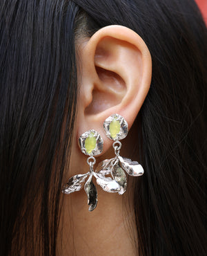 Serpentine Oxalis Eye // silver earrings - ORA-C jewelry - handmade jewelry by Montreal based independent designer Caroline Pham