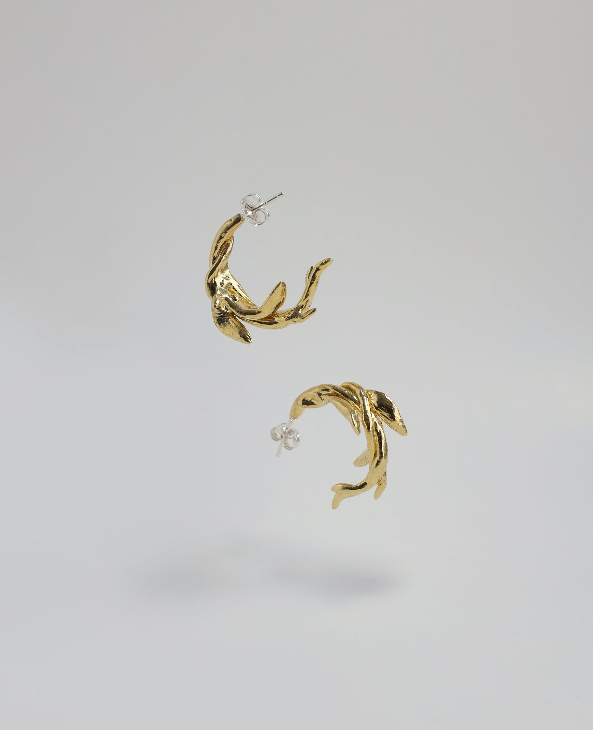 ALGAE TWIST // golden earrings - ORA-C jewelry - handmade jewelry by Montreal based independent designer Caroline Pham