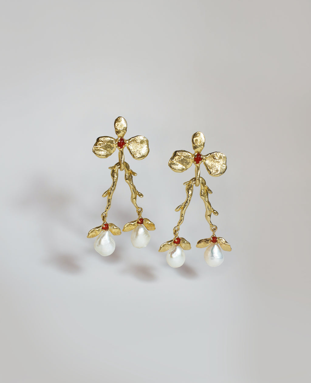 PRICKLY TRILLIUM // golden earrings - ORA-C jewelry - handmade jewelry by Montreal based independent designer Caroline Pham